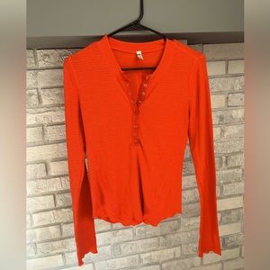 Women’s Long Sleeve Shirt, Size L, Orange